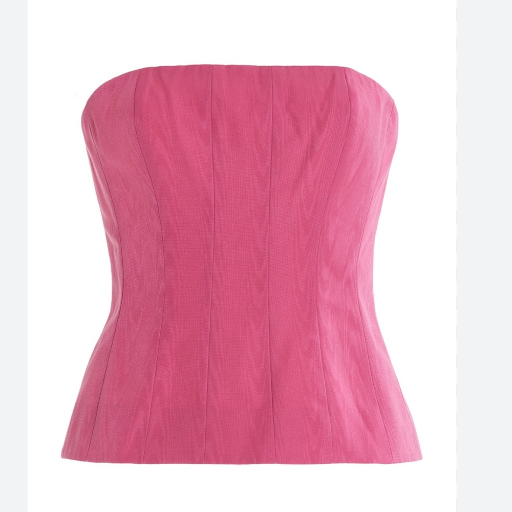STAUD wood grain strapless top